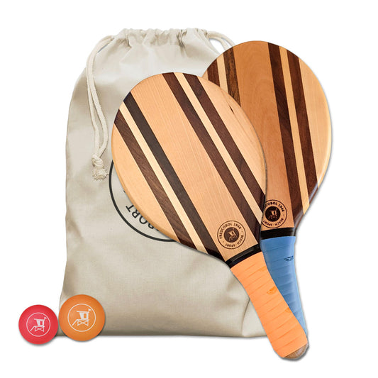 Belles raquettes de plage en bois massif et durable