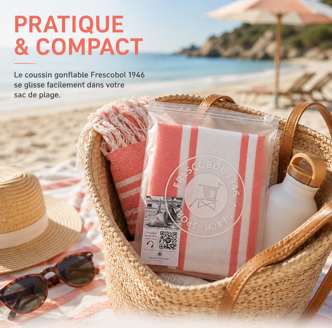 Almohada de playa inflable Fouta Rojo Pastel