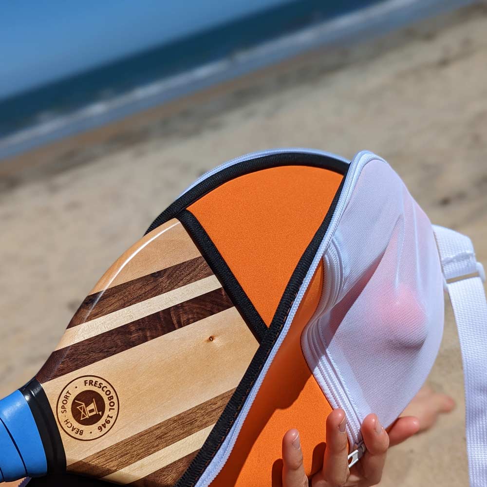Neoprene Frescobol bat & ball case - Orange