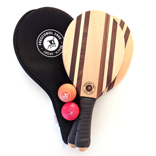 jeu de frescobol et sacoche neoprene noire