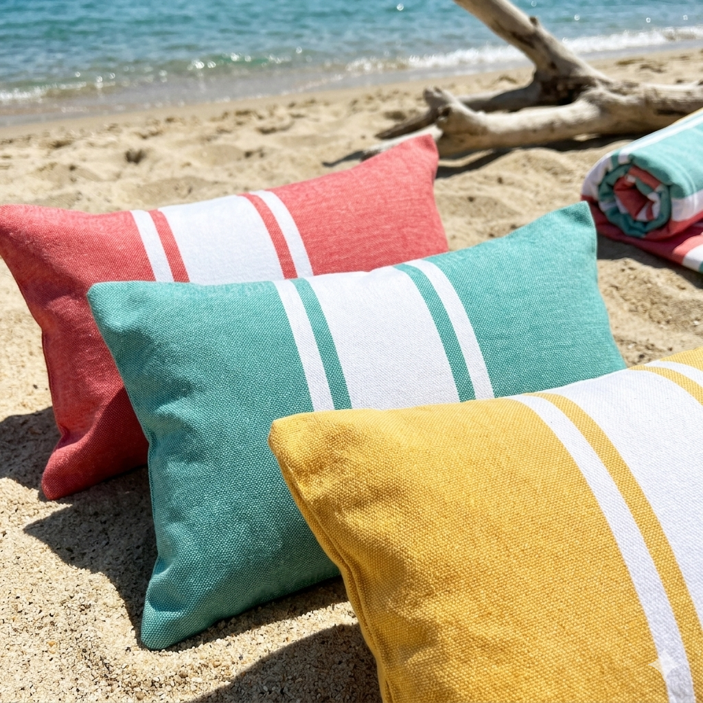 Nouveauté 2026 : Les Coussins de plage gonflables en fouta Frescobol 1946