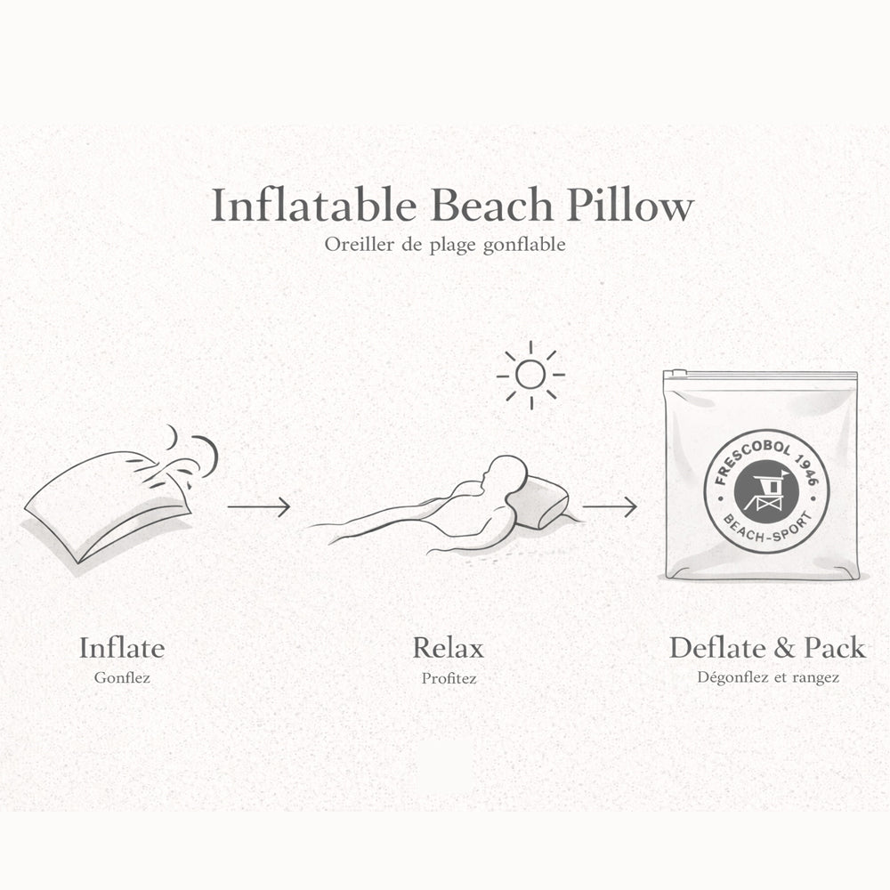 oreiller de plage pratique et idéal pour se relaxer au soleil