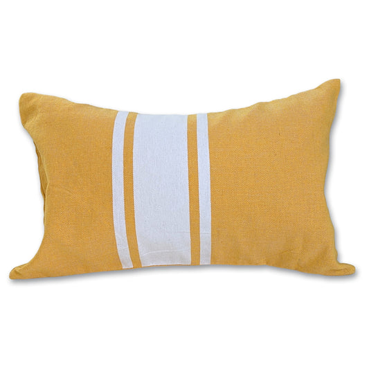 oreiller de plage gonflable jaune safran en fouta