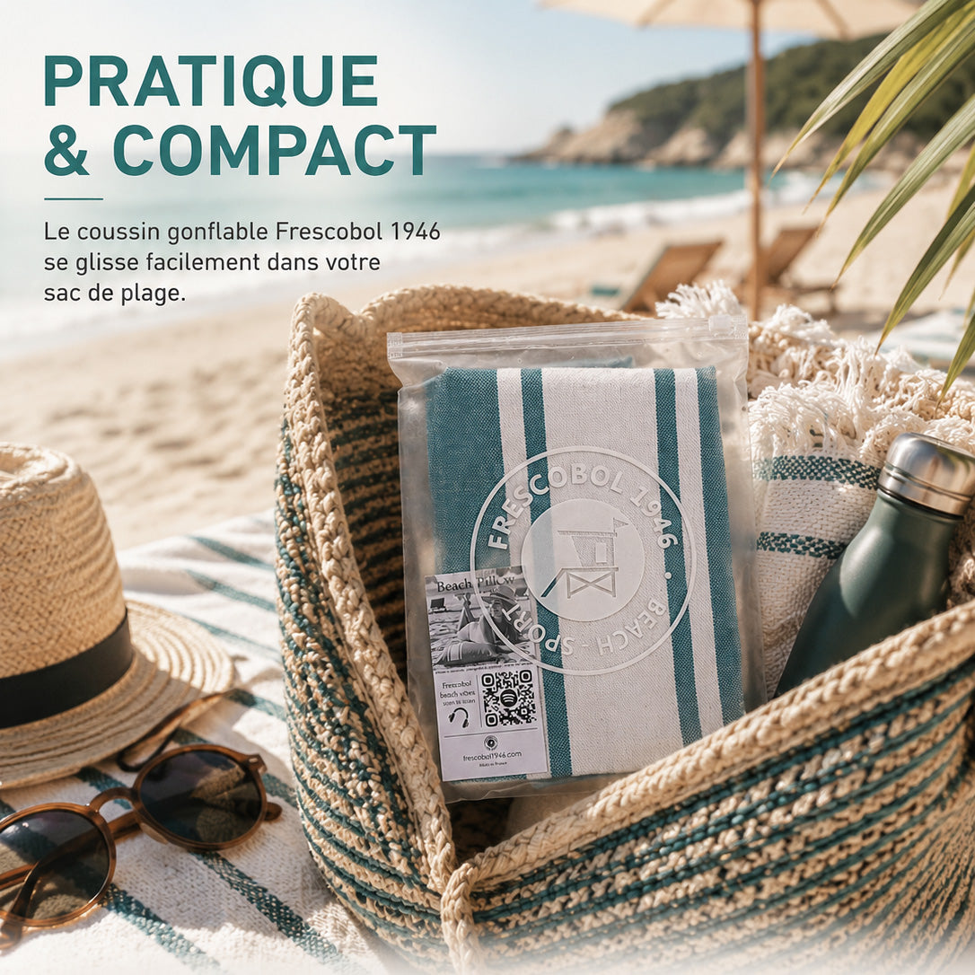 pochette zipée oreiller de plage fouta