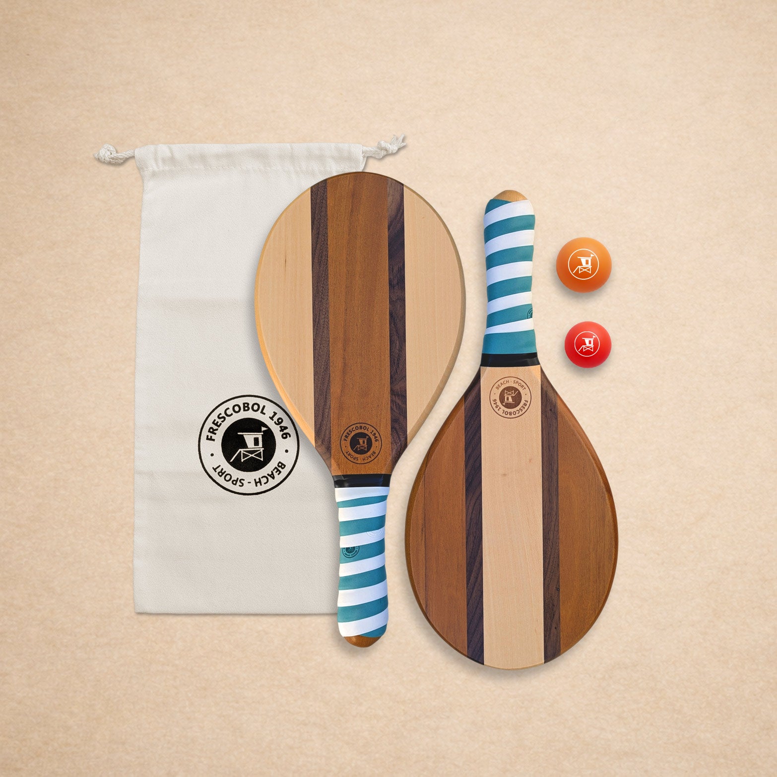 compsition du jeu de raquettes de plage reverso double roll grips