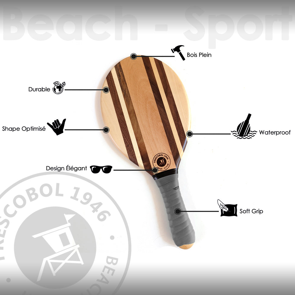 caractéristiques techniques raquette de plage frescobol