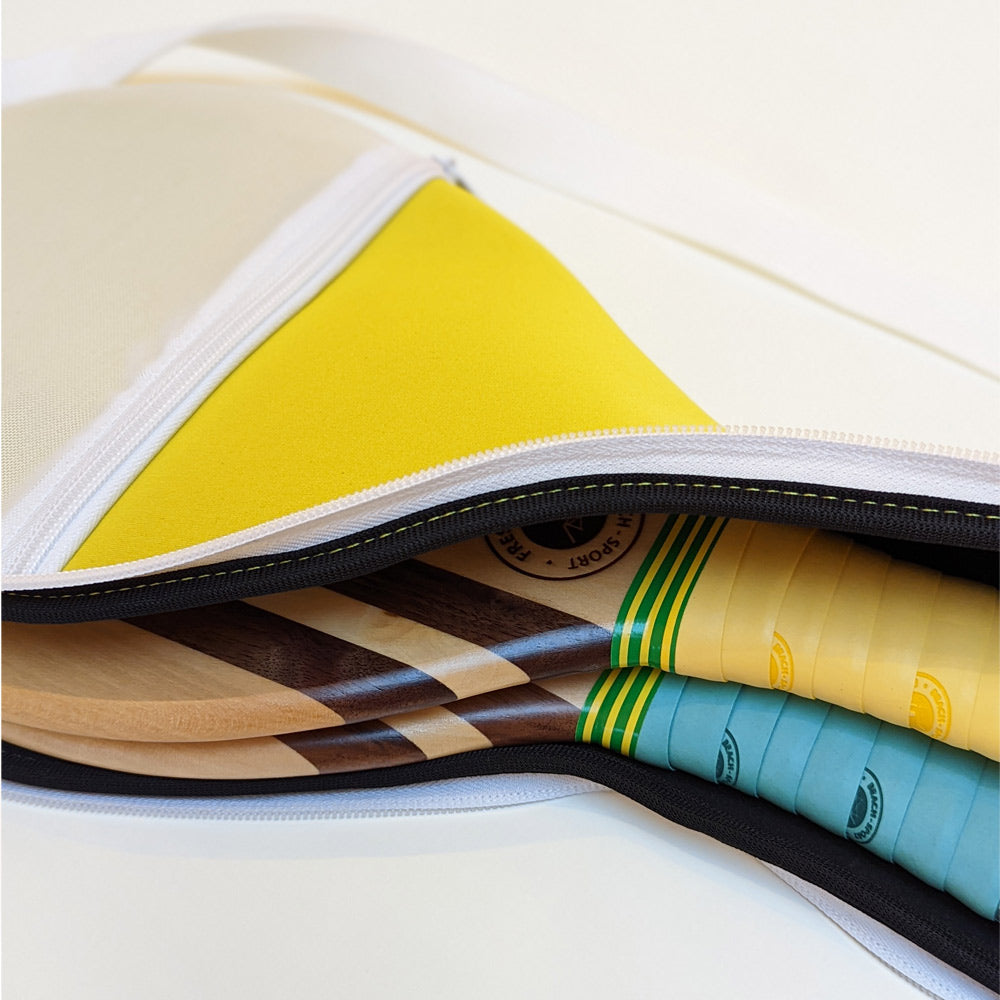 Neoprene Frescobol bat & ball case - Banana Yellow